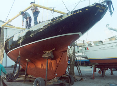 F.lli Marchi boatyard refitt "Gipsy Moth III"